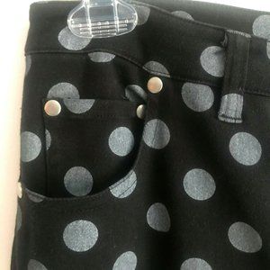 J Peterman Women's Wide Leg Jeans Pants POLKA DOTS